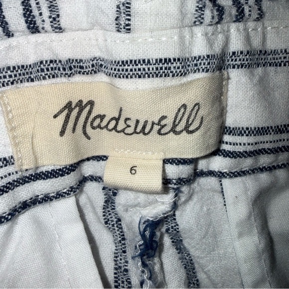 Madewell White & Navy Striped High Waist Cropped Pants - Picture 3 of 3